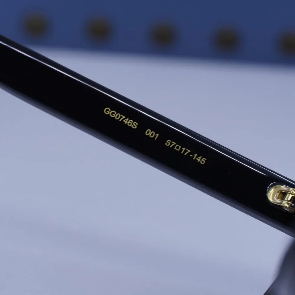 Gucci GG0746S 001 Square Sunglasses - Black / Grey